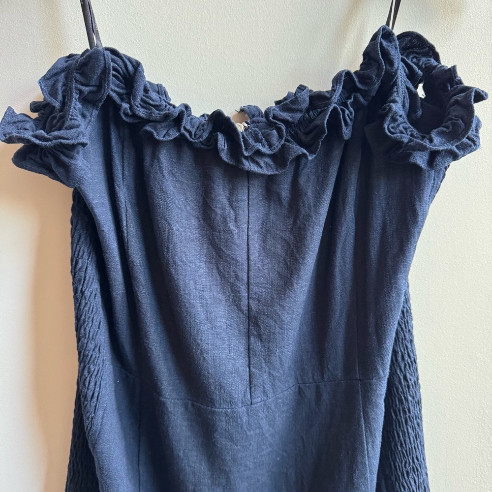 Lulu’s Elati Navy Blue Ruffled Off-the-Shoulder Bodycon Dress - Picture 4 of 12